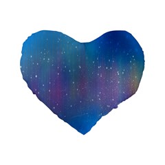 Rain Star Planet Galaxy Blue Sky Purple Blue Standard 16  Premium Flano Heart Shape Cushions