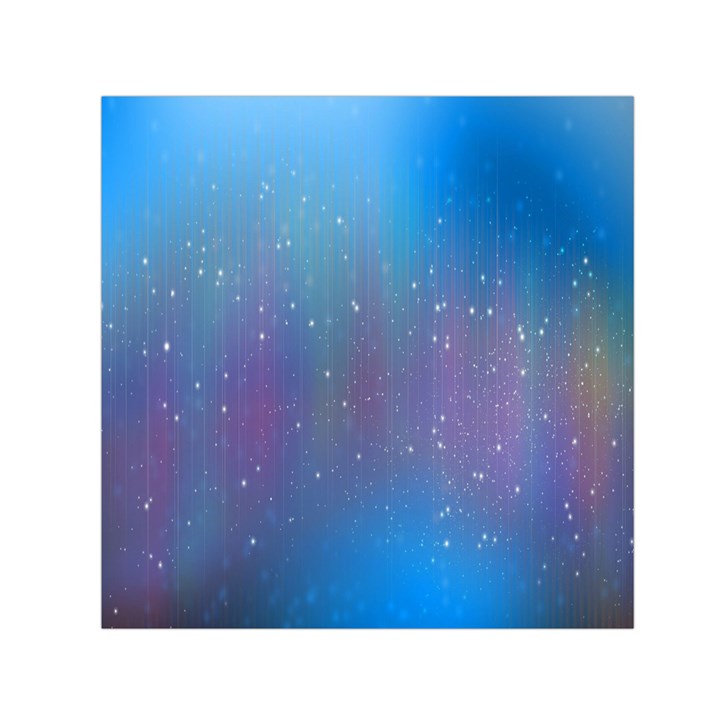 Rain Star Planet Galaxy Blue Sky Purple Blue Small Satin Scarf (Square)