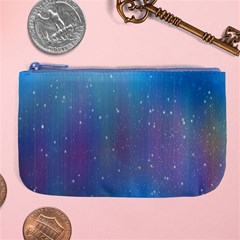 Rain Star Planet Galaxy Blue Sky Purple Blue Large Coin Purse by Mariart