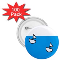 Ship Sea Beack Sun Blue Sky White Water 1 75  Buttons (100 Pack) 