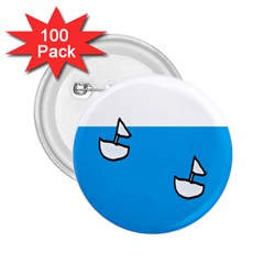 Ship Sea Beack Sun Blue Sky White Water 2 25  Buttons (100 Pack)  by Mariart