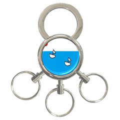 Ship Sea Beack Sun Blue Sky White Water 3-ring Key Chains