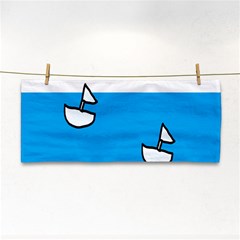 Ship Sea Beack Sun Blue Sky White Water Cosmetic Storage Cases by Mariart