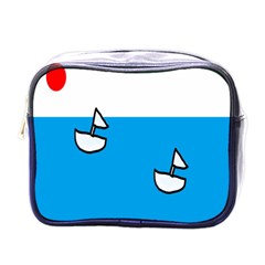 Ship Sea Beack Sun Blue Sky White Water Mini Toiletries Bags