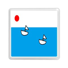 Ship Sea Beack Sun Blue Sky White Water Memory Card Reader (square) 