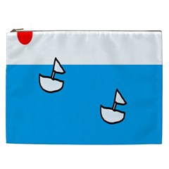 Ship Sea Beack Sun Blue Sky White Water Cosmetic Bag (xxl)  by Mariart