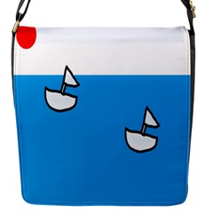 Ship Sea Beack Sun Blue Sky White Water Flap Messenger Bag (s) by Mariart