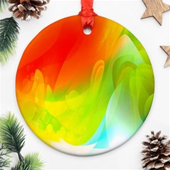 Red Yellow Green Blue Rainbow Color Mix Ornament (round)