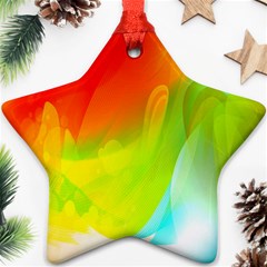 Red Yellow Green Blue Rainbow Color Mix Ornament (star)