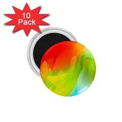 Red Yellow Green Blue Rainbow Color Mix 1 75  Magnets (10 Pack) 