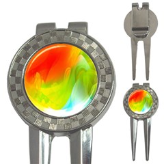 Red Yellow Green Blue Rainbow Color Mix 3-in-1 Golf Divots by Mariart