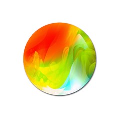 Red Yellow Green Blue Rainbow Color Mix Magnet 3  (round)