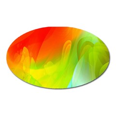 Red Yellow Green Blue Rainbow Color Mix Oval Magnet by Mariart