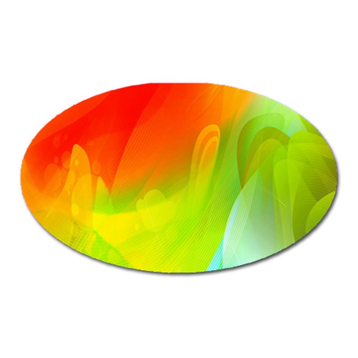 Red Yellow Green Blue Rainbow Color Mix Oval Magnet