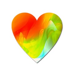 Red Yellow Green Blue Rainbow Color Mix Heart Magnet by Mariart