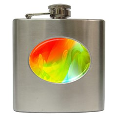 Red Yellow Green Blue Rainbow Color Mix Hip Flask (6 Oz) by Mariart