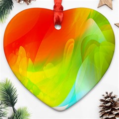 Red Yellow Green Blue Rainbow Color Mix Heart Ornament (two Sides) by Mariart