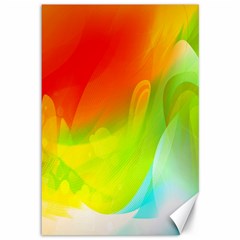 Red Yellow Green Blue Rainbow Color Mix Canvas 12  X 18   by Mariart