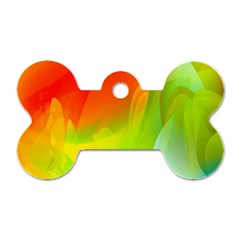 Red Yellow Green Blue Rainbow Color Mix Dog Tag Bone (two Sides)