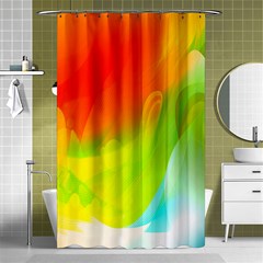 Red Yellow Green Blue Rainbow Color Mix Shower Curtain 48  X 72  (small) 