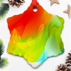 Red Yellow Green Blue Rainbow Color Mix Snowflake Ornament (two Sides) by Mariart