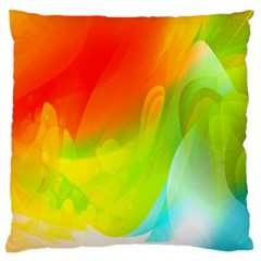 Red Yellow Green Blue Rainbow Color Mix Large Cushion Case (one Side) by Mariart