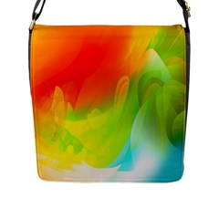 Red Yellow Green Blue Rainbow Color Mix Flap Messenger Bag (l)  by Mariart