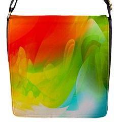 Red Yellow Green Blue Rainbow Color Mix Flap Messenger Bag (s)