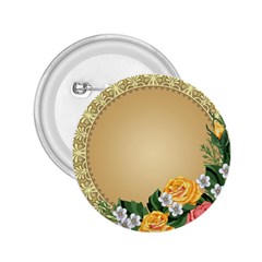 Rose Sunflower Star Floral Flower Frame Green Leaf 2 25  Buttons by Mariart