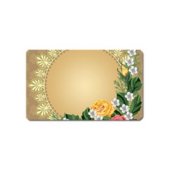 Rose Sunflower Star Floral Flower Frame Green Leaf Magnet (name Card) by Mariart