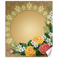 Rose Sunflower Star Floral Flower Frame Green Leaf Canvas 8  X 10  by Mariart