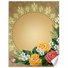 Rose Sunflower Star Floral Flower Frame Green Leaf Canvas 18  X 24  