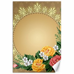 Rose Sunflower Star Floral Flower Frame Green Leaf Canvas 20  X 30   by Mariart