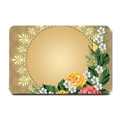 Rose Sunflower Star Floral Flower Frame Green Leaf Small Doormat 