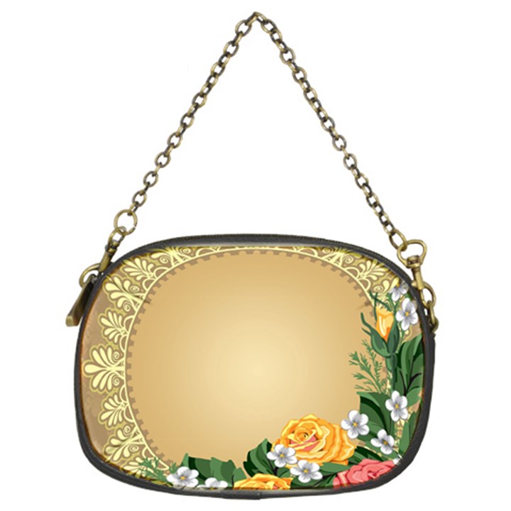 Rose Sunflower Star Floral Flower Frame Green Leaf Chain Purses (Two Sides) 