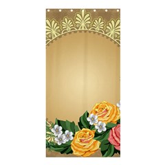 Rose Sunflower Star Floral Flower Frame Green Leaf Shower Curtain 36  X 72  (stall)  by Mariart