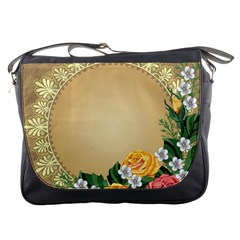 Rose Sunflower Star Floral Flower Frame Green Leaf Messenger Bags