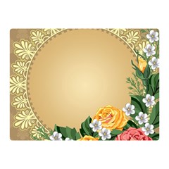 Rose Sunflower Star Floral Flower Frame Green Leaf Double Sided Flano Blanket (mini) 