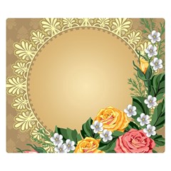 Rose Sunflower Star Floral Flower Frame Green Leaf Double Sided Flano Blanket (small)  by Mariart