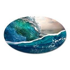 Sea Wave Waves Beach Water Blue Sky Oval Magnet