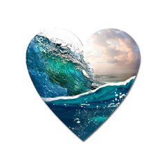 Sea Wave Waves Beach Water Blue Sky Heart Magnet by Mariart