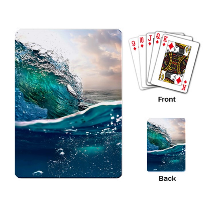 Sea Wave Waves Beach Water Blue Sky Playing Card