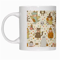 Sinister Helloween Cat Pumkin Bat Ghost Polka Dots Vampire Bone Skull White Mugs by Mariart