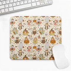 Sinister Helloween Cat Pumkin Bat Ghost Polka Dots Vampire Bone Skull Large Mousepads by Mariart