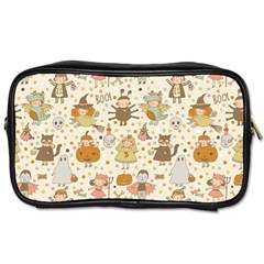 Sinister Helloween Cat Pumkin Bat Ghost Polka Dots Vampire Bone Skull Toiletries Bags 2-side by Mariart