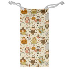 Sinister Helloween Cat Pumkin Bat Ghost Polka Dots Vampire Bone Skull Jewelry Bag by Mariart