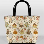 Sinister Helloween Cat Pumkin Bat Ghost Polka Dots Vampire Bone Skull Bucket Bags Front