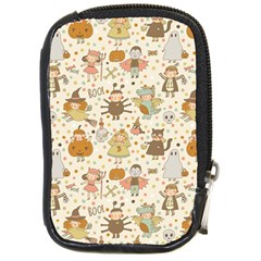 Sinister Helloween Cat Pumkin Bat Ghost Polka Dots Vampire Bone Skull Compact Camera Cases by Mariart