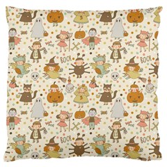 Sinister Helloween Cat Pumkin Bat Ghost Polka Dots Vampire Bone Skull Standard Flano Cushion Case (two Sides) by Mariart