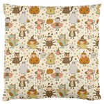 Sinister Helloween Cat Pumkin Bat Ghost Polka Dots Vampire Bone Skull Large Flano Cushion Case (One Side) Front